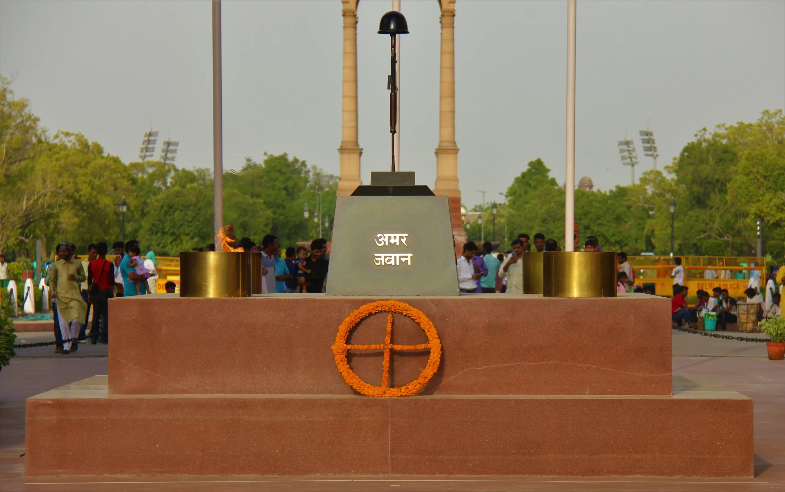 Amar Jawan Jyoti eternal flame at India Gate representing sacrifice and national remembrance