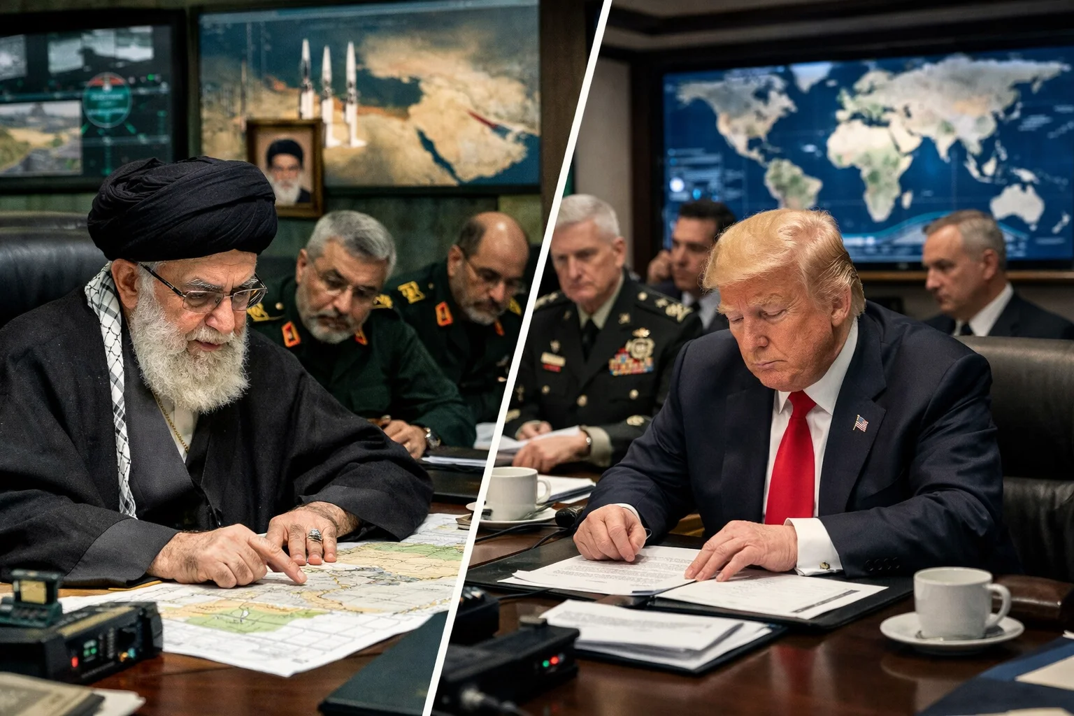 Iran and US command centers review strategy during escalating regional tensions.
