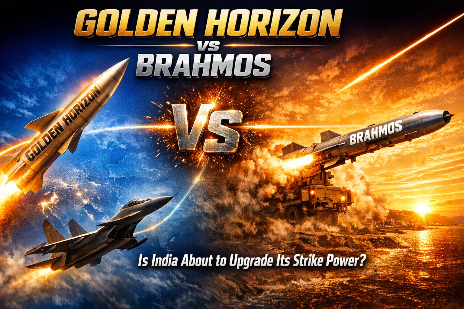 Golden Horizon missile vs BrahMos comparison showing air launched ballistic missile and cruise missile strike difference