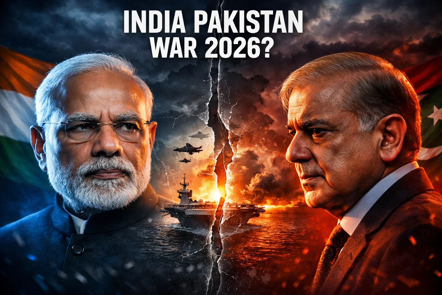 Narendra Modi and Shehbaz Sharif amid India Pakistan war chances 2026 with rising US Iran tensions backdrop