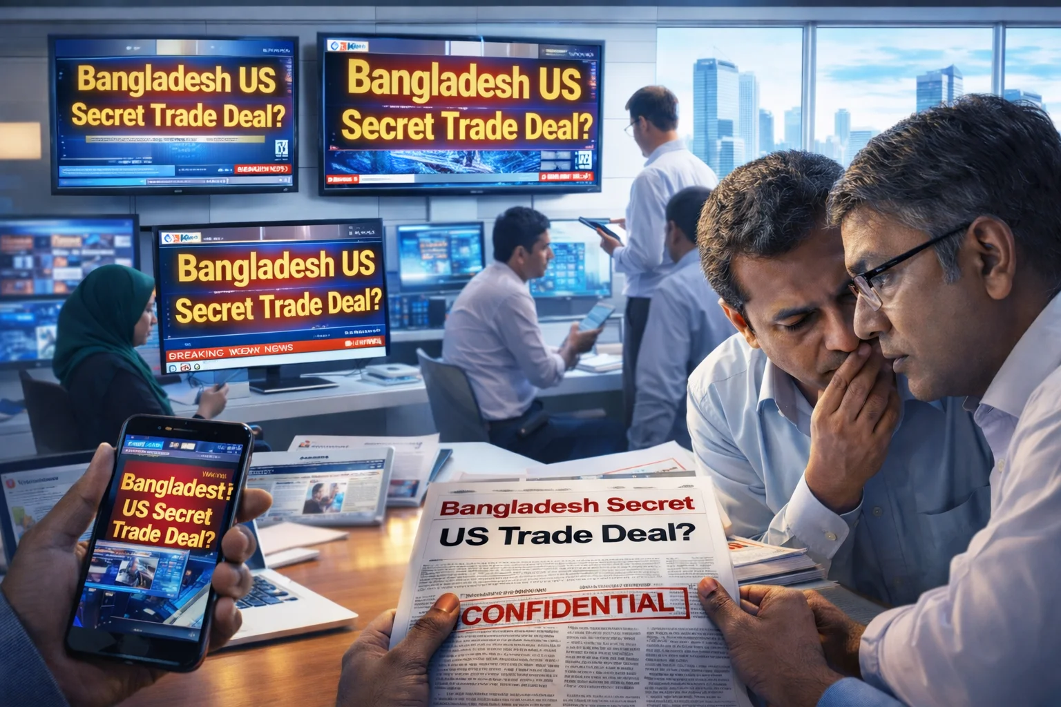 Bangladesh business leaders and media reacting to reports of a Bangladesh US secret trade deal before any official announcement