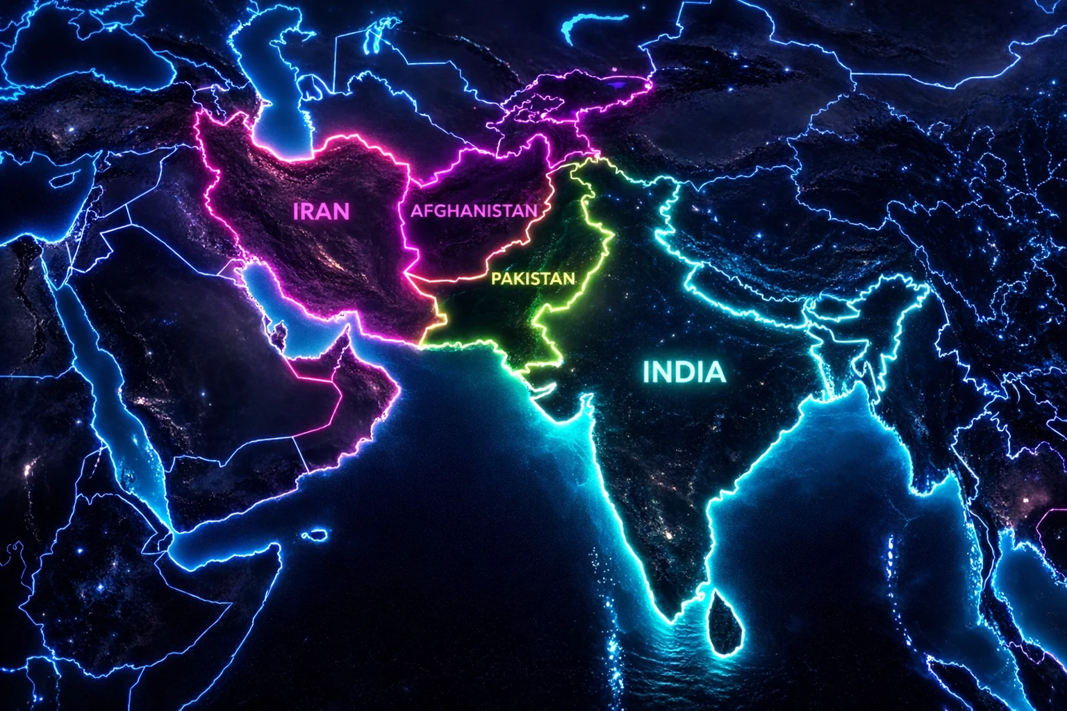 Iran Afghanistan Pakistan India Border 