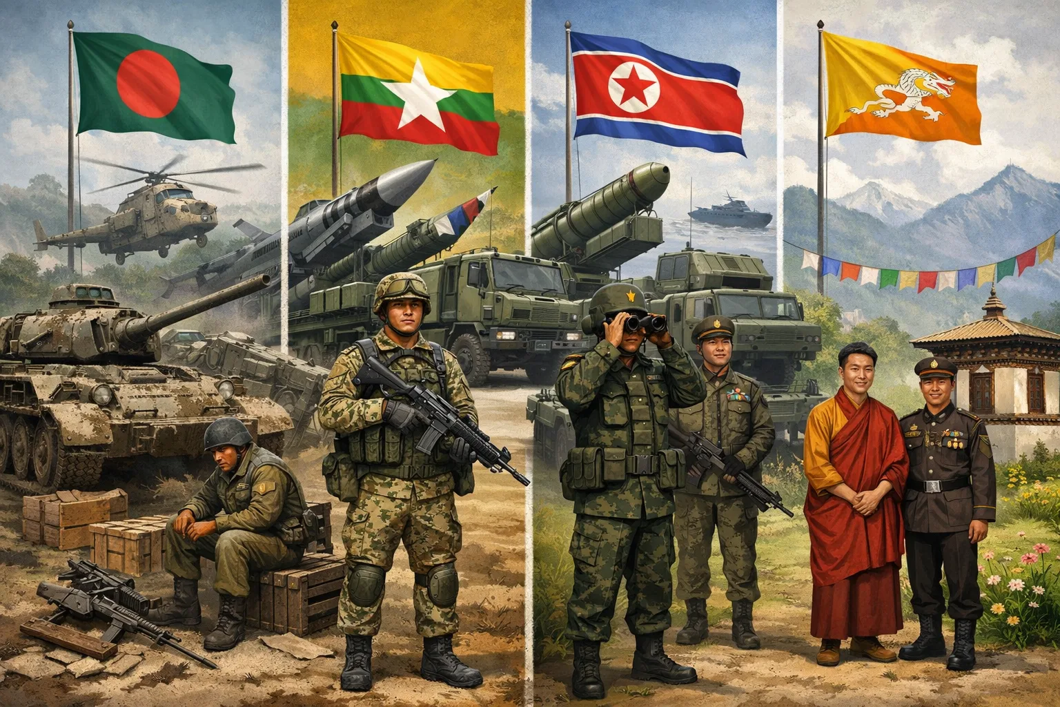 Neighbors in Trouble Pakistan Bangladesh and Beyond Regional military comparison showing Pakistan and Bangladesh declining while other neighbors adjust in Global Firepower Index 2026