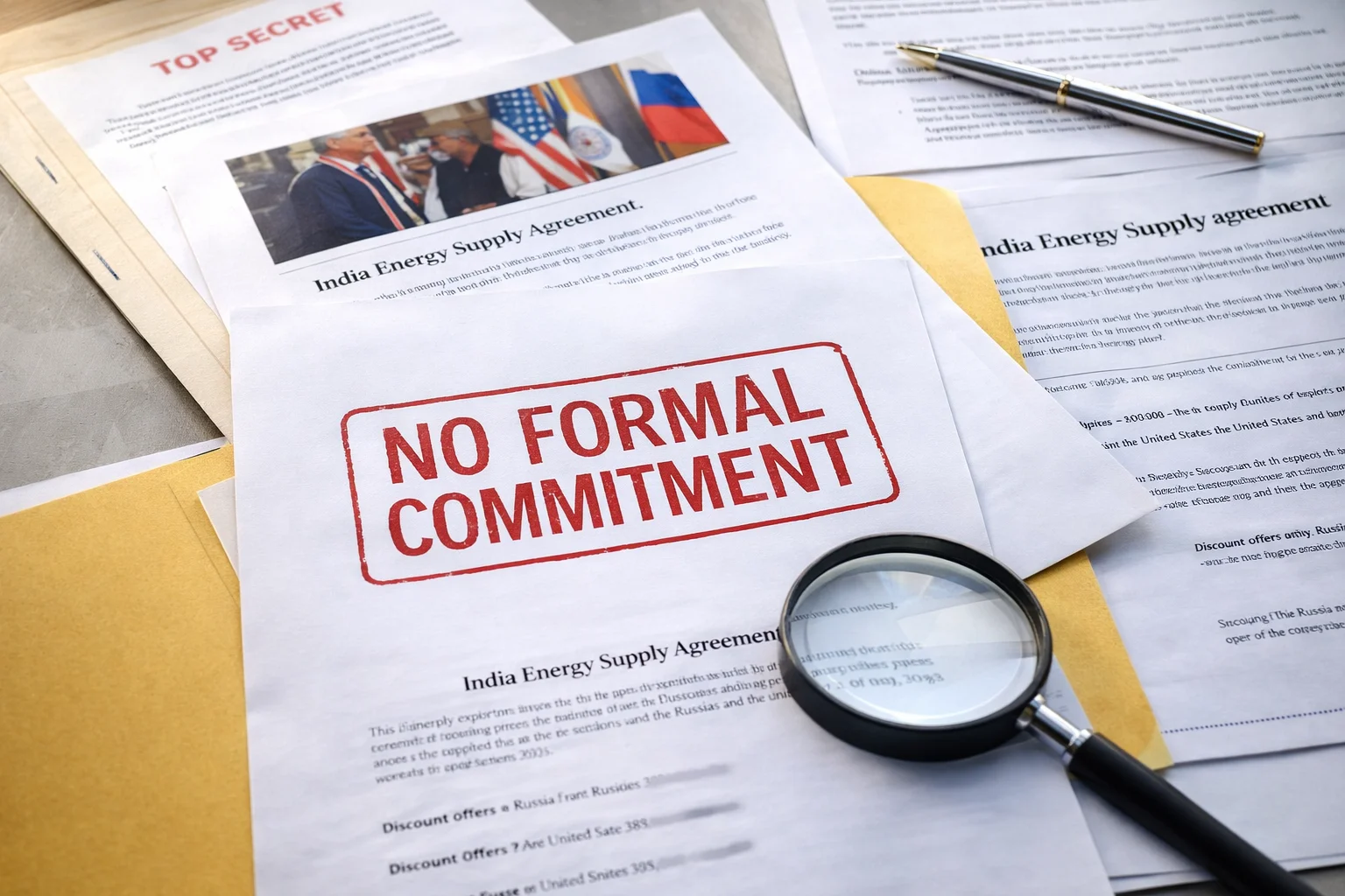 Official documents confirming no formal commitment regarding India Russia oil trade changes