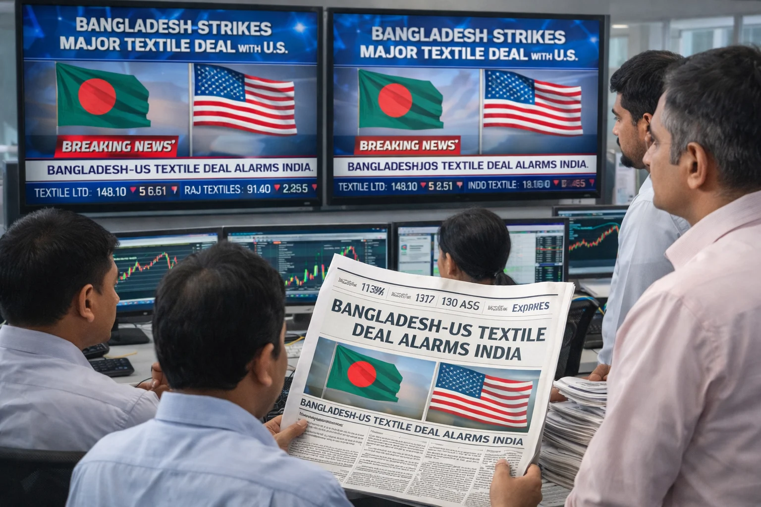 Indian media reacting to Bangladesh US textile deal headlines as exporters and analysts monitor rising competition and textile stock pressure