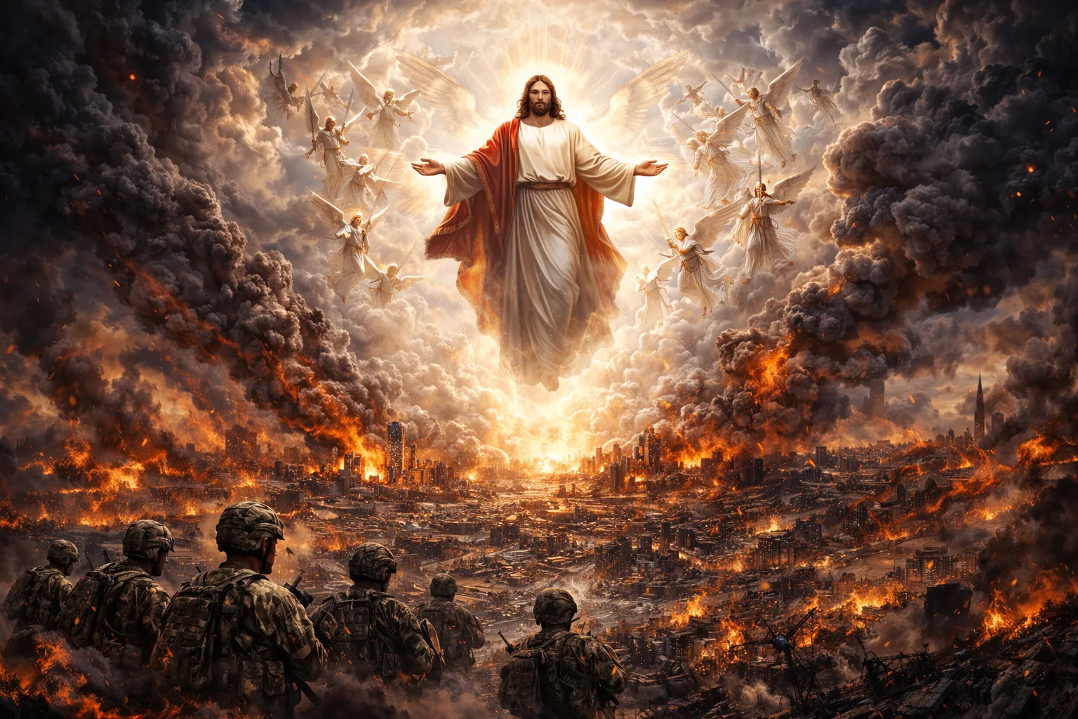 armageddon-return-of-jesus-christ-us-iran-war-debate Illustrative depiction of Armageddon and the return of Jesus Christ used to explain the US Iran war religious narrative debate
