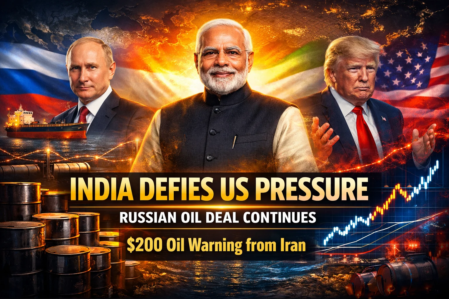 India Russian oil purchase continues despite US pressure as Iran warns oil prices could reach $200 per barrel amid global energy tensions