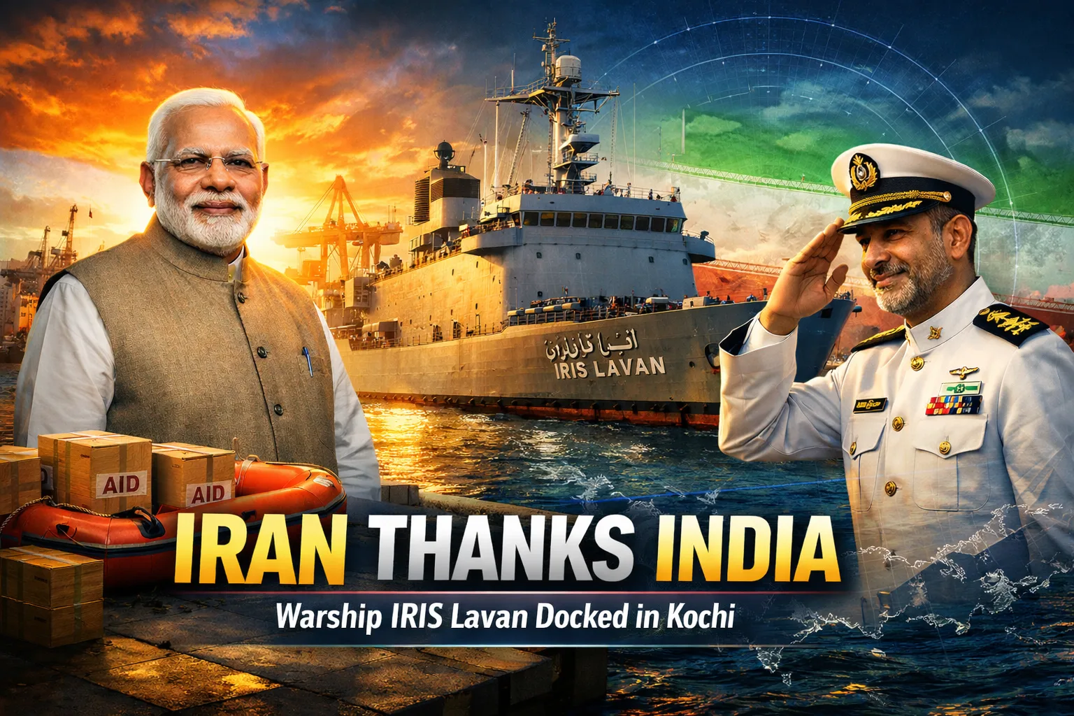 Iran thanks India for IRIS Lavan docking at Kochi port as India supports humanitarian shelter for Iranian warship in the Indian Ocean after IRIS Dena sinking during Indian Ocean naval tensions
