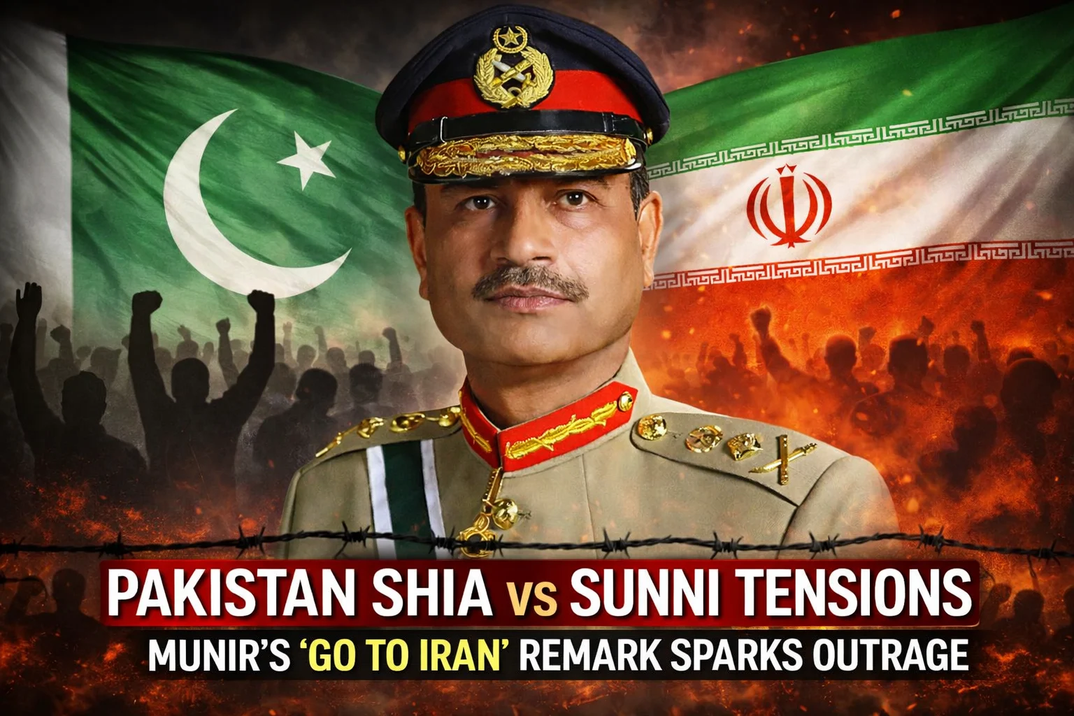 Pakistan Shia Sunni tensions highlighted with Asim Munir Go to Iran statement, protest visuals and Iran Pakistan relations controversy