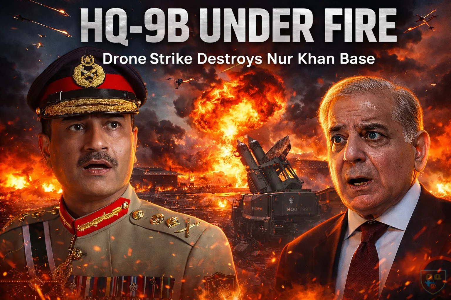 Taliban drone strike Pakistan highlighting HQ-9 air defense system failure at Nur Khan Airbase.