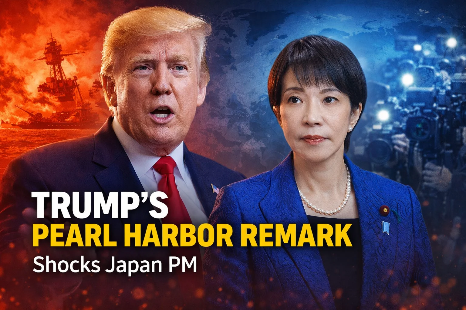 Trump Pearl Harbor comment during meeting with Japan Prime Minister Sanae Takaichi showing awkward diplomatic moment and global controversy