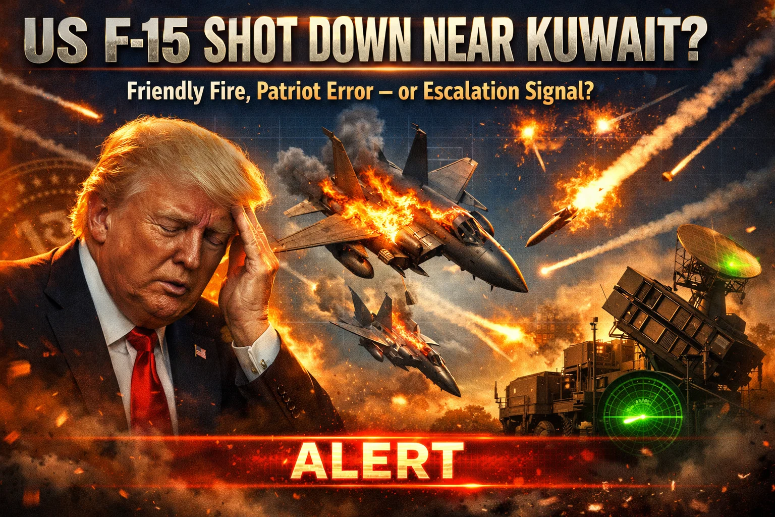 US F-15 shot down near Kuwait amid Patriot missile friendly fire confusion and Iran escalation claims