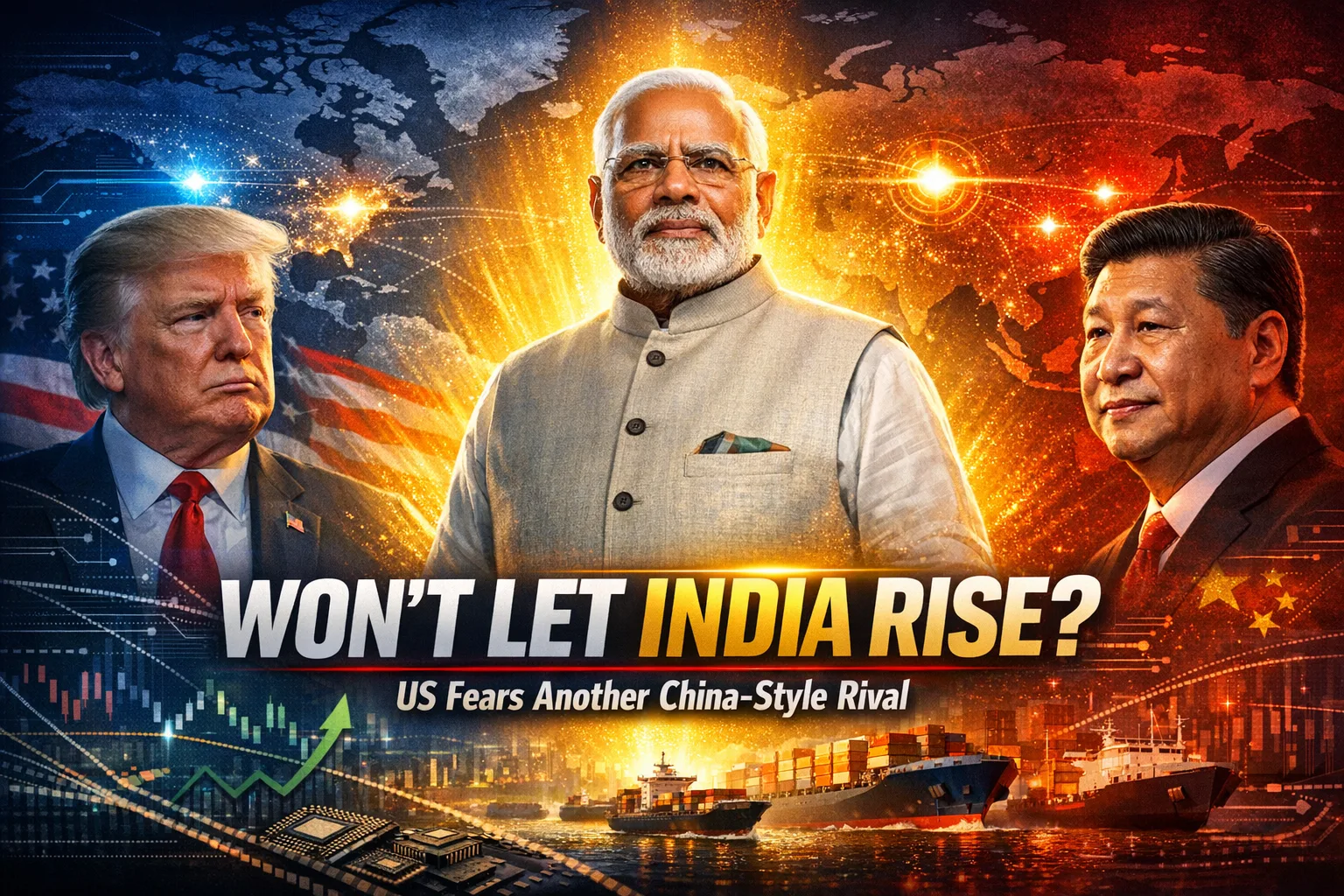 US won’t let India become a rival debate showing India US China global power competition and tripolar world order discussion