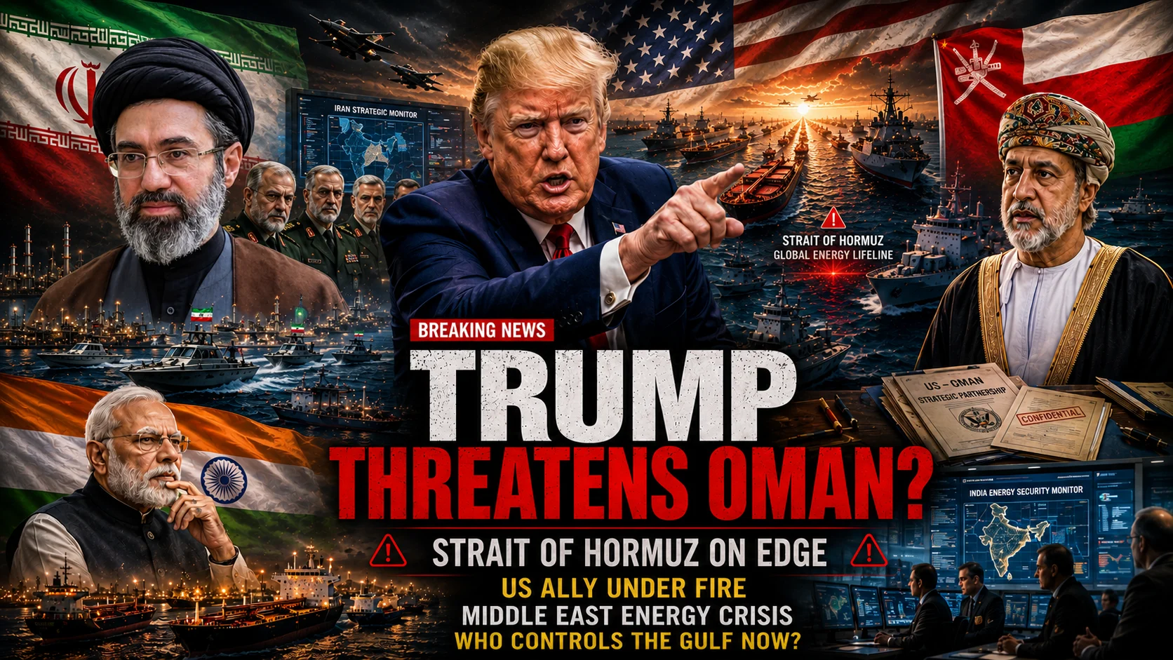 Why did Trump threaten Oman during the Strait of Hormuz maritime and diplomatic crisis?